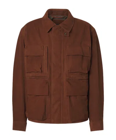 Lemaire Long-sleeved Casual Jacket In Brown
