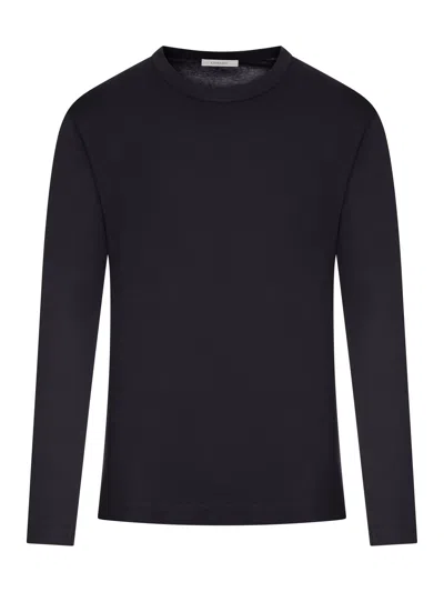 Lemaire Long-sleeved Cotton T-shirt In Black