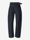 Lemaire Indigo High Waisted Curve Jeans In Matching Belt Detail