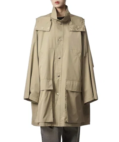 Lemaire Loose-fitting Trench Coat With Detachable Hood In Brown