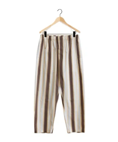 Lemaire Loose Waist Striped Casual Pants In Nude
