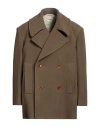Lemaire Long Sleeved Double Breasted Coat In Beige