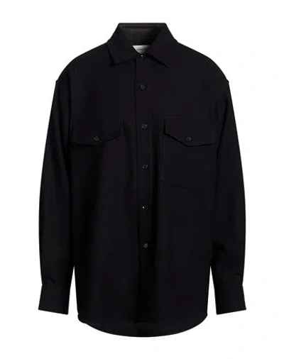 Lemaire Man Shirt Black Size 40 Wool