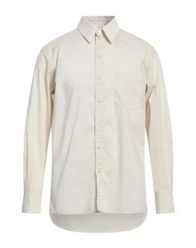Lemaire Man Shirt Ivory Size 40 Cotton, Polyester In White