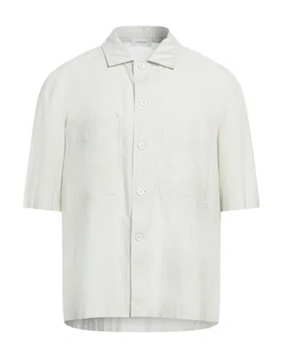 Lemaire Man Shirt Light Grey Size 36 Cotton, Silk In White