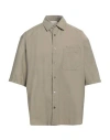 Lemaire Man Shirt Sage Green Size 40 Cotton, Polyamide In Green