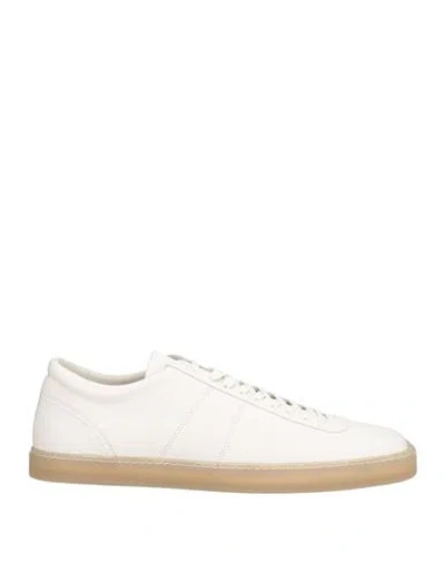 Lemaire Man Sneakers Ivory Size 8 Cow Leather In White