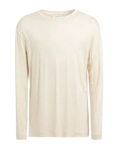 Lemaire Man T-shirt Beige Size M Silk In Sand