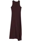 Lemaire Twisted Hem Midi Dress In Maroon