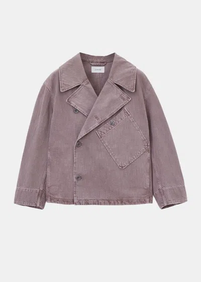 Lemaire Dispatch Denim Jacket In Denim Snow Mauve