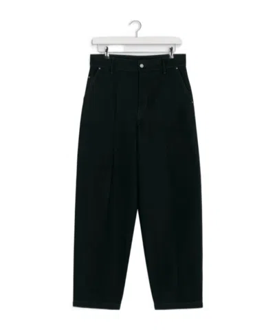 Lemaire Maxi Barrel Workwear Pants In Black