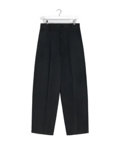 Lemaire Maxi Barrel Workwear Pants In Black