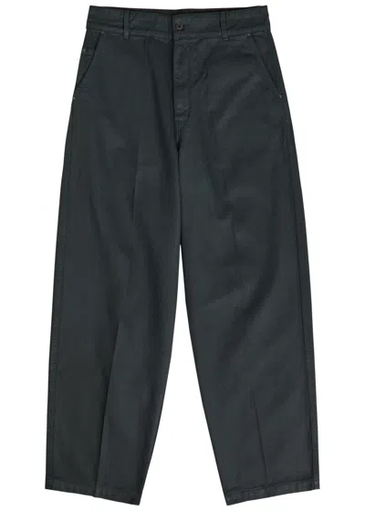 Lemaire Maxi Barrel Workwear Pants In Green
