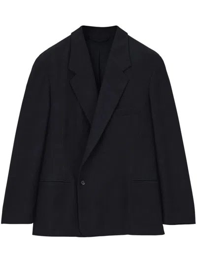 Lemaire Black Double-breasted Blazer In Mu200 Black / Grey M