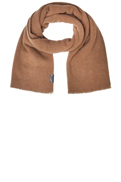 Lemaire Maxi Fluffy Scarf In Hazelnut Brown