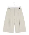 Lemaire Maxi Pleated Bermuda In Light Sage
