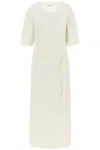 Lemaire Belted Rib Dress Light Cream In Lemon Glaze