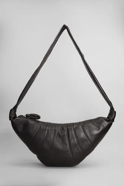 Lemaire Medium Croissant Soft Nappa Shoulder Bag In Black