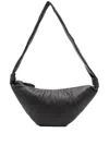 Lemaire Medium Croissant Leather Shoulder Bag In Black