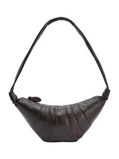 Lemaire Croissant Leather Shoulder Bag In Brown