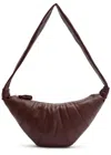 Lemaire Medium Croissant Grained Leather Shoulder Bag In Brown