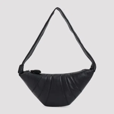 Lemaire Medium Croissant Handbag With 46cm Width In Black