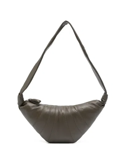Lemaire Medium Croissant Knot-detail Shoulder Bag In Brown
