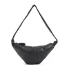 Lemaire Medium Croissant Leather Bag In Black
