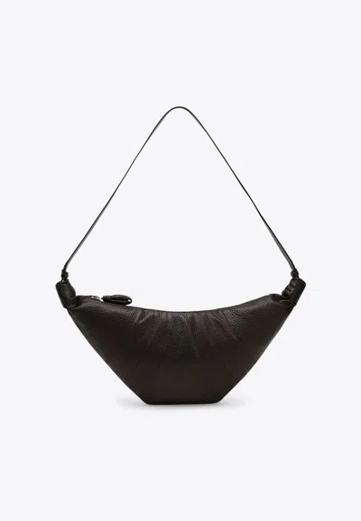 Lemaire Medium Croissant Leather Bag In Brown