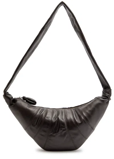 Lemaire Medium Croissant Leather Shoulder Bag In Brown