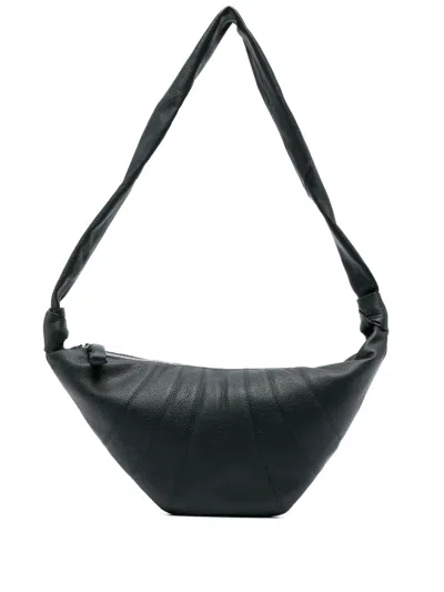 Lemaire Medium Croissant Leather Shoulder Bag In Green