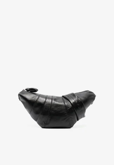 Lemaire Medium Croissant Nappa Leather Shoulder Bag In Black