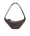 Lemaire Brown Croissant Medium Leather Shoulder Bag In Black