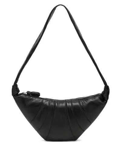 Lemaire Cross-body Bag With Adjustable Strap And Textured Finish In Black