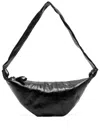 Lemaire Womens Medium Croissant Leather Shoulder Bag Black In Black