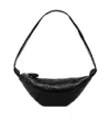 Lemaire Medium Grained Leather Croissant Shoulder Bag In Black