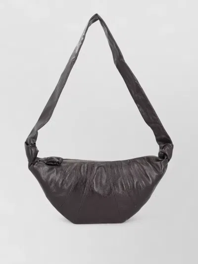 Lemaire Medium Croissant Shoulder Bag Knotted Detail In Brown