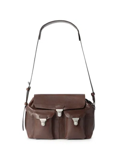 Lemaire Medium Gear Bag In Leather In Brown