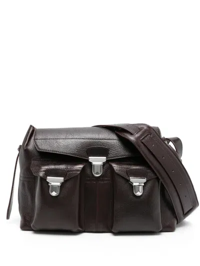 Lemaire Medium Gear Crossbody Bag In Brown
