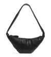 Lemaire Medium Grained Leather Croissant Shoulder Bag In Black