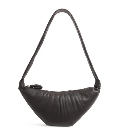 Lemaire Medium Grained Leather Croissant Shoulder Bag In Brown