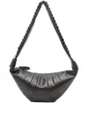 Lemaire Medium Pearls Croissant Shoulder Bag In Brown