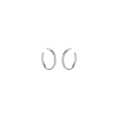 Lemaire Medium-sized Polished Silver Hoop Earrings