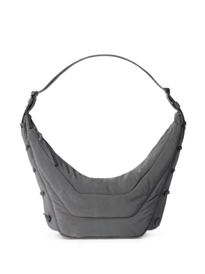 Lemaire Medium Soft Game Bag In Nylon Canvas In Gray