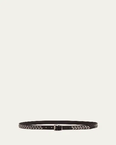 LEMAIRE MEN'S ALMOND STUD 20 LEATHER BELT