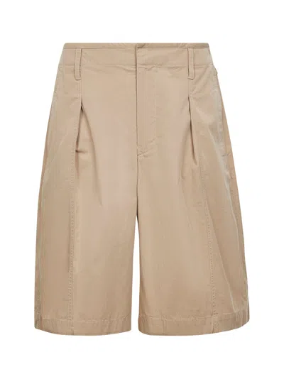 Lemaire Men Beige Compact Cotton Twill Maxi Bermuda In Neutral