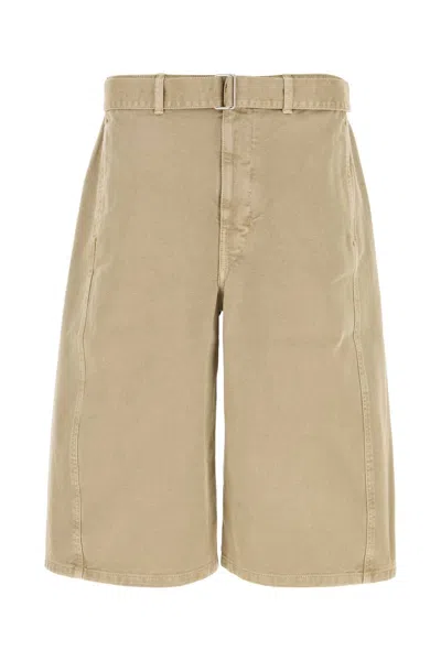 Lemaire Men Beige Denim Bermuda Shorts In Brown