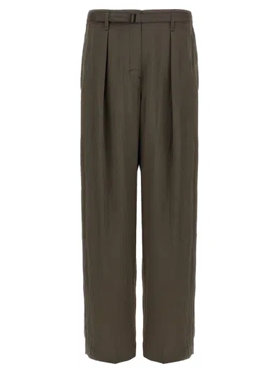 Lemaire Men's Belted Pants In Green