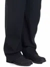 Lemaire Men's Belted Twisted Tailored Trousers In Black