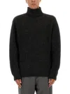 Lemaire Yak Alpaca High Neck Sweater In Black
